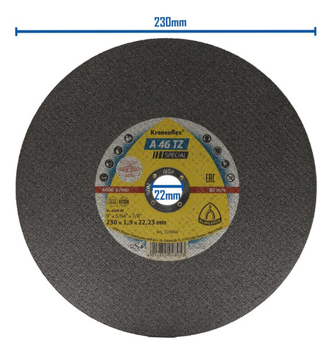 25 Disco Corte Kronenflex 9 Pol. A46tz Klingspor Inox, Metal