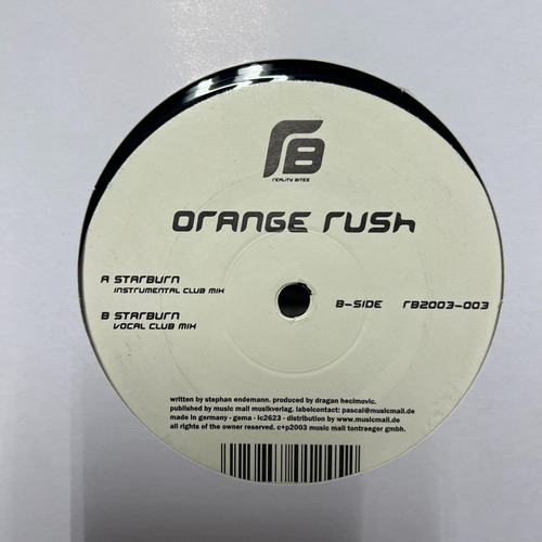 Orange Rush  Starburn (muchobeat) 12'' 