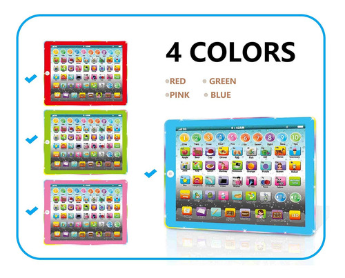 Kids Tablet Learning Pad Toddler Tablet With Abc Word Song M