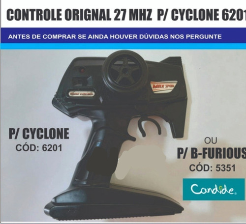  Cyclone 6201 - Garagem Sa - Só O Controle  27mhz Original