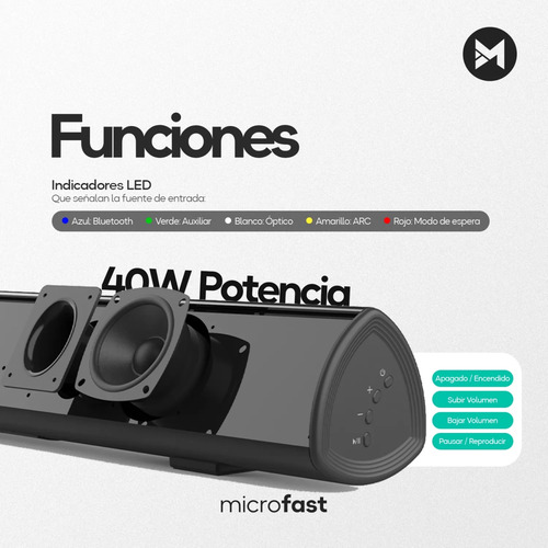 Barra De Sonido Bluetooth De 40w Sn-sp40 Sinovision
