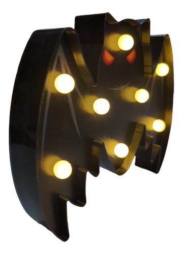 Imagen 3 de 4 de Lampara Luz Decoracion Halloween Murcielago Pilas