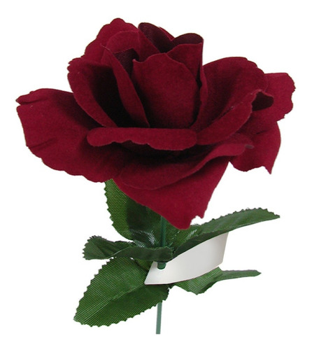 Kit 25 Rosas Aveludadas Flor Artificial Vinho Decoração Luxo Cor Vermelho