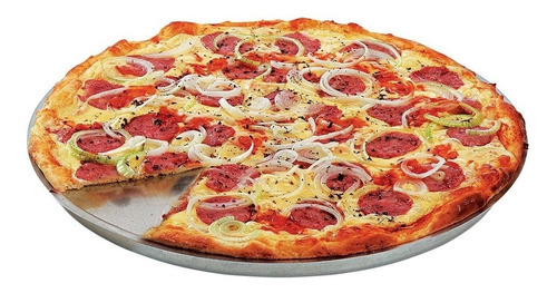Assadeira De Pizza Com Aba Em Alumínio 35x1,5cm - Arnix Cor Prateado