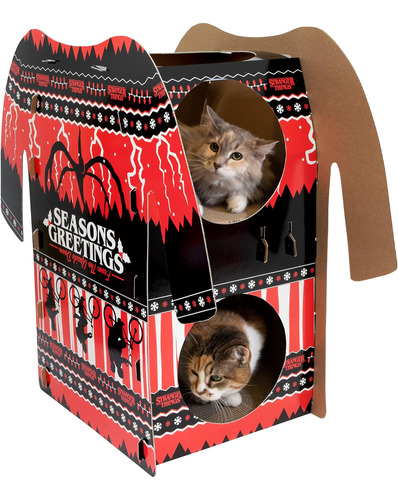 Kitty City Stranger Things Suéter Casa Para Gatos, Rojo