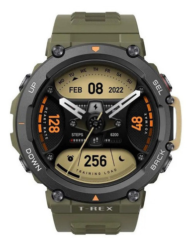 Imagen 2 de 3 de Smartwatch Amazfit T-Rex 2 1.39" caja de aleación de polímero wild green, malla wild green de silicona y bisel negro