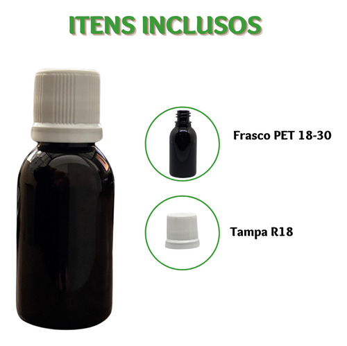 Kit 100 Frasco 30ml Plástico Escuro R18 Vazio Pet Com Tampa