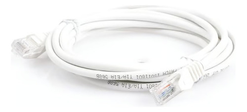 Patch Cord Cable Parcheo Red Utp Cat 5e 3 Metros Blanco