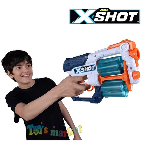 Imagen 4 de 8 de Pistola Doble Xcess Lanza Dardos Y Discos A 24m Arma X-shot