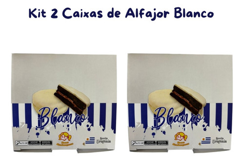 2cx Alfajor Branco Recheio Doce Deleite Receita Uruguai