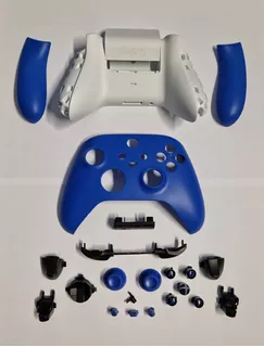 Carcaça Azul E Branco Controle De Xbox One Series S Ou X