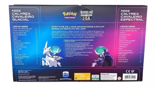 Box de Cartas Pokémon - Calyrex Vmax - Batalha de Liga Pokémon