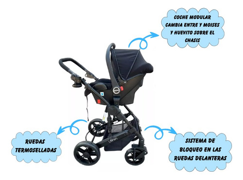 Imagen 7 de 10 de Coche Mega Baby Bebe Convertible Tres En Uno Con Huevito