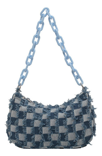 Bolso De Hombro De Mezclilla Vintage Para Mujer Con Cadena A