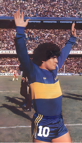 121# Cuadro Maradona Boca - Mdf Y Lamina De Vinilo 60x40