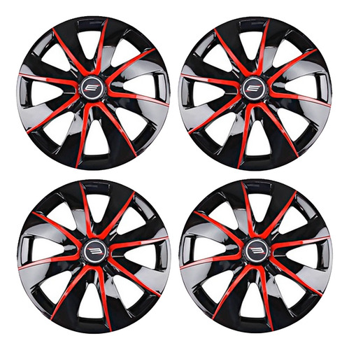 Jogo Com 4 Calotas Sport Aro 13 Prime Black Red