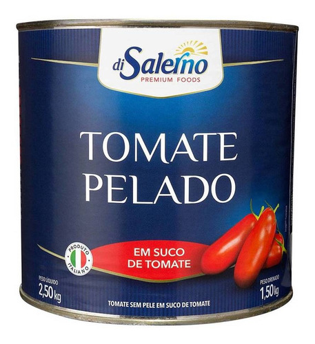 Tomate Pelado Pelati Italiano Di Salerno Lata 2,5kg P/ Molho