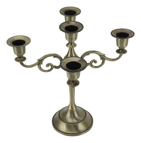 Candelabro De 5 Brazos, Vela Decorativa Retro De Hierro