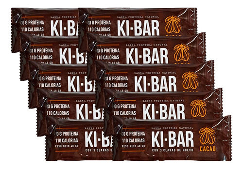 Combo X10 Barrita Proteica 100% Natural Ki Bar Apto Kosher