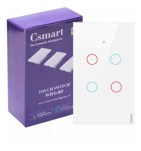 Interruptor Inteligente Wifi 4 Canal -con Y Sin Cable Neutro