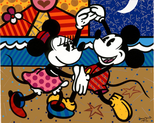 Tela Em Microfibra Mickey's Romero Britto 0,90m X 0,70m