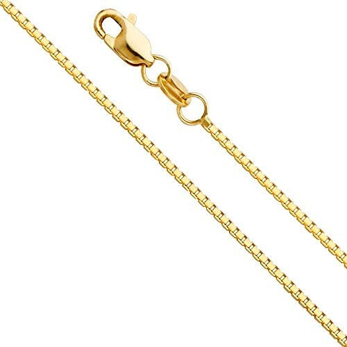 Collar De Oro 14k Cadena Box 1.1mm