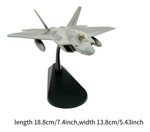 1: 100 F22 Fighter Aircraft Modelo Con Pantall Stand