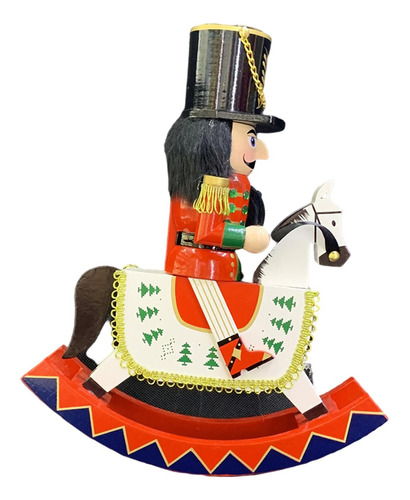 Figura De Cascanueces De Madera, Caballo Mecedora, Juguete,