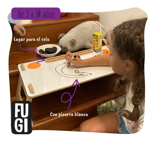 Imagen 4 de 6 de Mesa Pupitre Escolar Hogareño Laminado Fugi Premium Cuotas