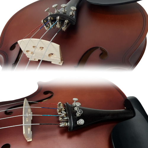 Kit Violino Konig Fosco 4/4 Estojo Espaleira Afinador Breu