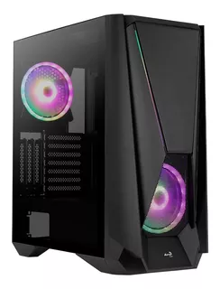 Gabinete Gamer Aerocool Visor Argb Media Torre Con Crist /vc Color Black