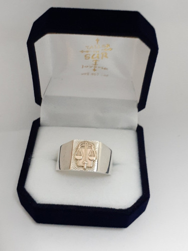 Anillo Hombre  Plata Y Oro Profesión Abogado