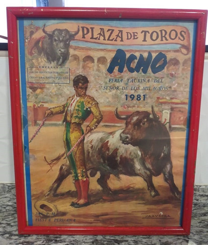 Afiche  Feria Taurina Señor De Los Milagros 1981 