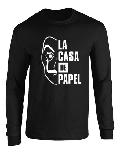 Camibuso Negro Camiseta Manga Larga La Casa De Papel 