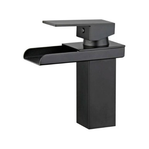 Llave Grifo Monomando Lavamanos Cascada Moderna Negra Oferta