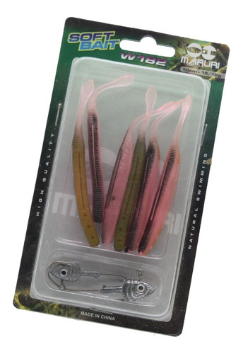 Kit 6 Iscas Artificiais Soft Shad Silicone Tucunare Traira Cor A