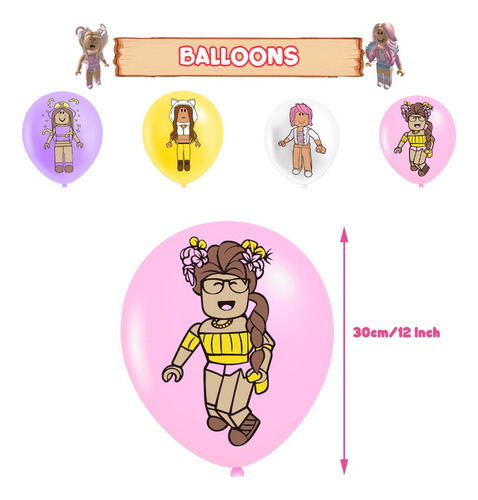 Oem kit fiesta pink roblox globos decorativos cumpleaños
