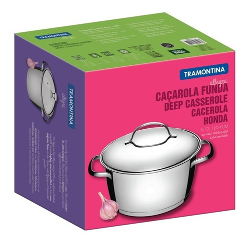 Olla Tramontina Acero Induccion 24 Cm 5.70 Litros Allegra