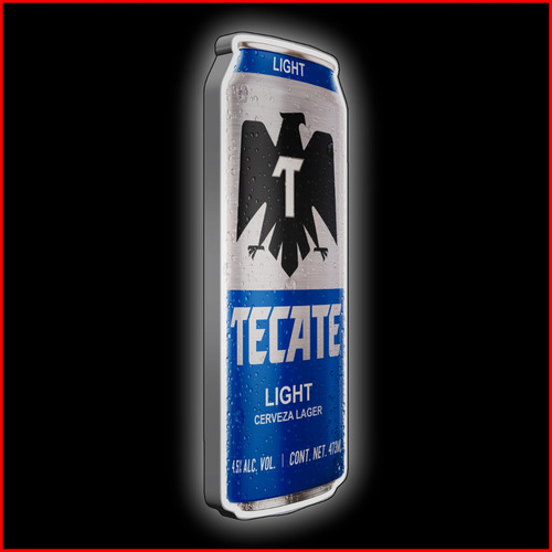 Anuncio Luminoso Cerveza Tecate Light Lager 473ml - 75cm