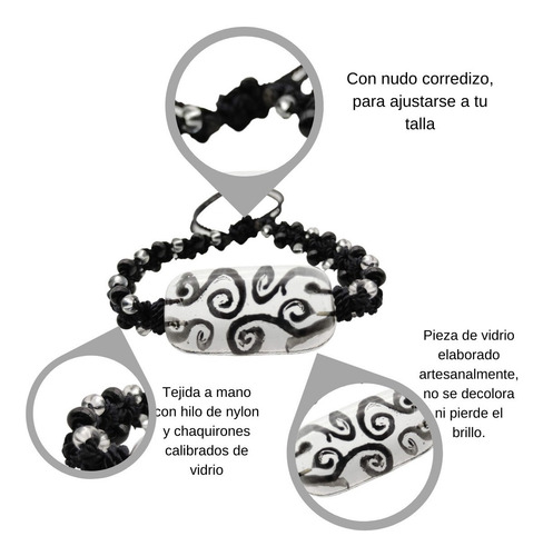 Imagen 3 de 6 de Pulsera Tejida Chaquiron Ondas