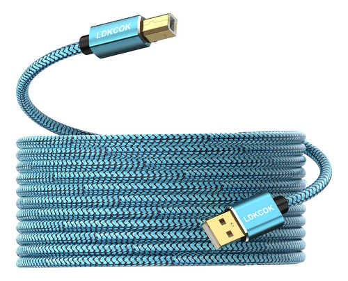 Ldkcok Cable De Impresora Usb De 20 Pies, Cable De Impresora