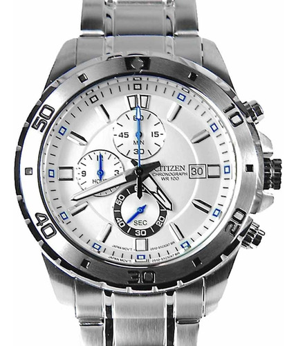 Reloj Citizen An3500-53a Acero Crono Wr 100m Agente Oficial