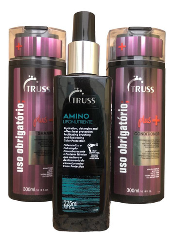 Truss Plus + Shampoo E Condicionador 300ml +amino 225ml
