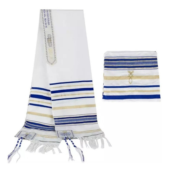 170cm Talit kosher de Israel manto de oración acrílico judío tradicional 107 