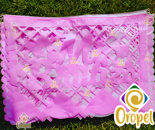 Decoración Papel China Picado Bautizo Niña Oropel 10piez D5m