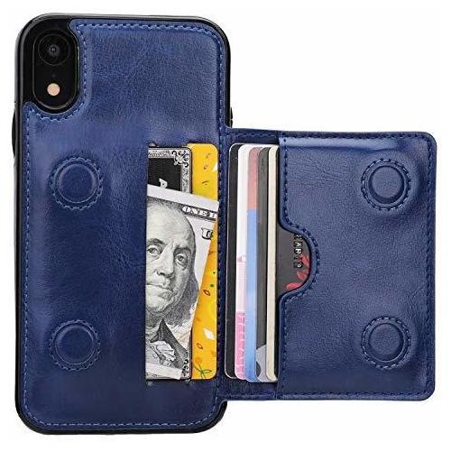 Kihuwey iPhone XR Wallet Case Credit Card Holder, 2vphi