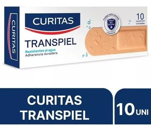 Curitas Transpiel X 10 U Resistente Agua Curita Color Piel