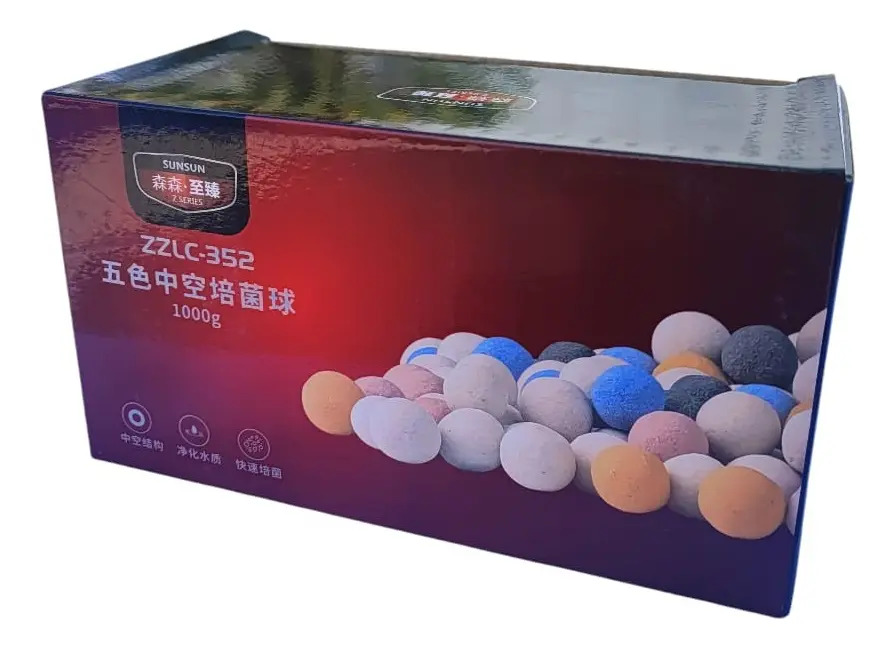 Mídia Biológica Cerâmica Sunsun Zzlc-352 1kg Água Doce e Salgada