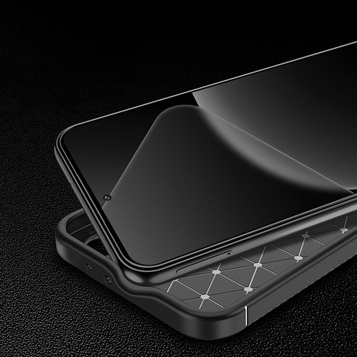 ~ For Poco F6 Pro 5g Carbon Fiber Soft Shockproof Back Case