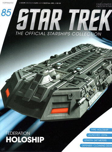 Fascículo Em Inglês Nº 85 + Brinde Nave Miniatura Star Trek Federation Holoship - Editora Eaglemoss - Capa Mole - Bonellihq Mar24